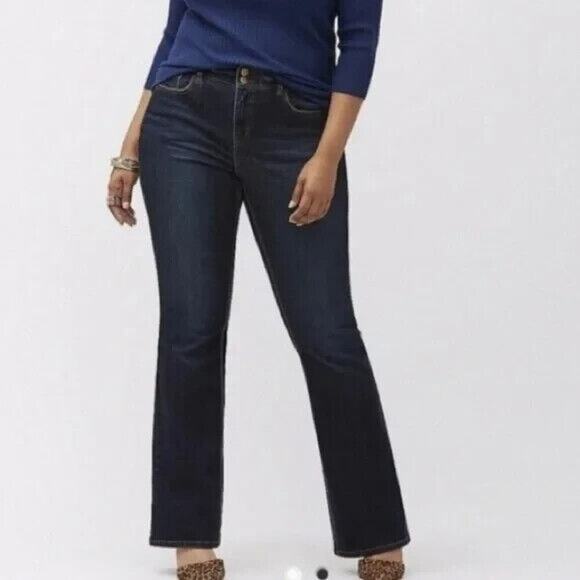 Lane Bryant Distinctly Bootcut Jeans Women's Size 22 Blue Dark Wash Stretch NWT - Picture 1 of 11